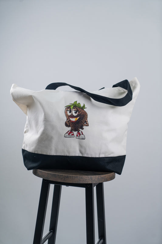 Tote Bag La Fraise Crème/Noir