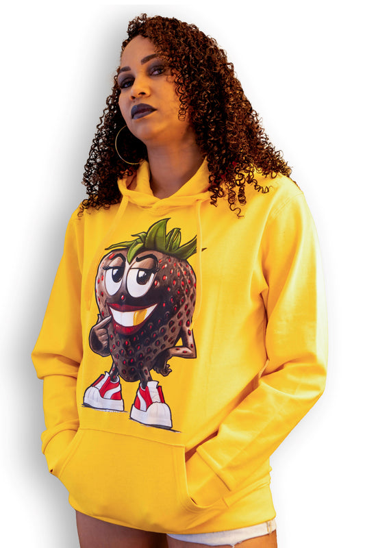 LA FRAISE NOIRE HOODIE ICONIC SWEAT CAPUCHE JAUNE